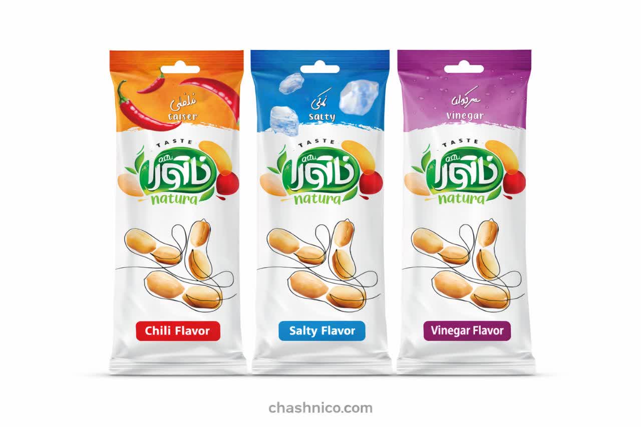 بادام‌زمینی طعم‌دار ناتورا